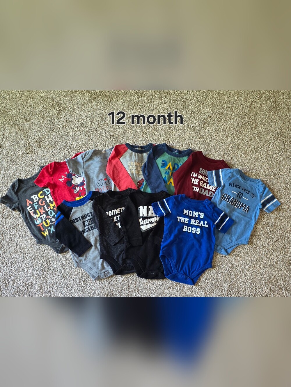 Baby Boy 12 Month Onesie Bundle